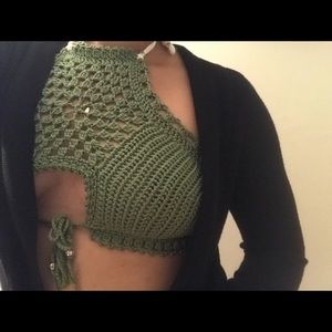 Beaded Mandala Crochet Bikini Top